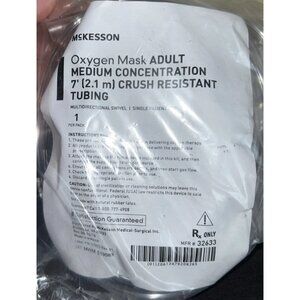 (2PK) McKesson Adult MediumConcentration Oxygen  Mask 7' Tubing Crush Resistant